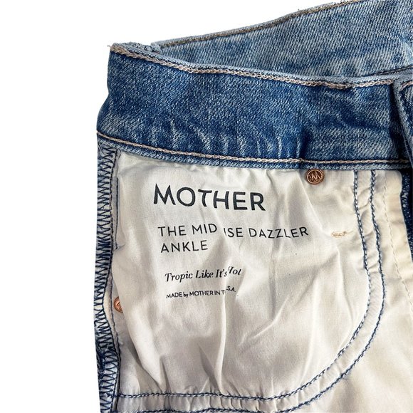 Mother Denim Mid Rise Dazzler Ankle Jeans, Tropic Like It's Hot, 26 - Picture 4 of 10